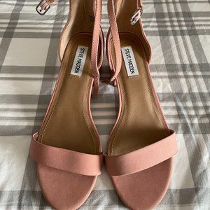 Steve Madden Irenee Two-Strap Sandal- Size 8 Wide Blush Pink Suede